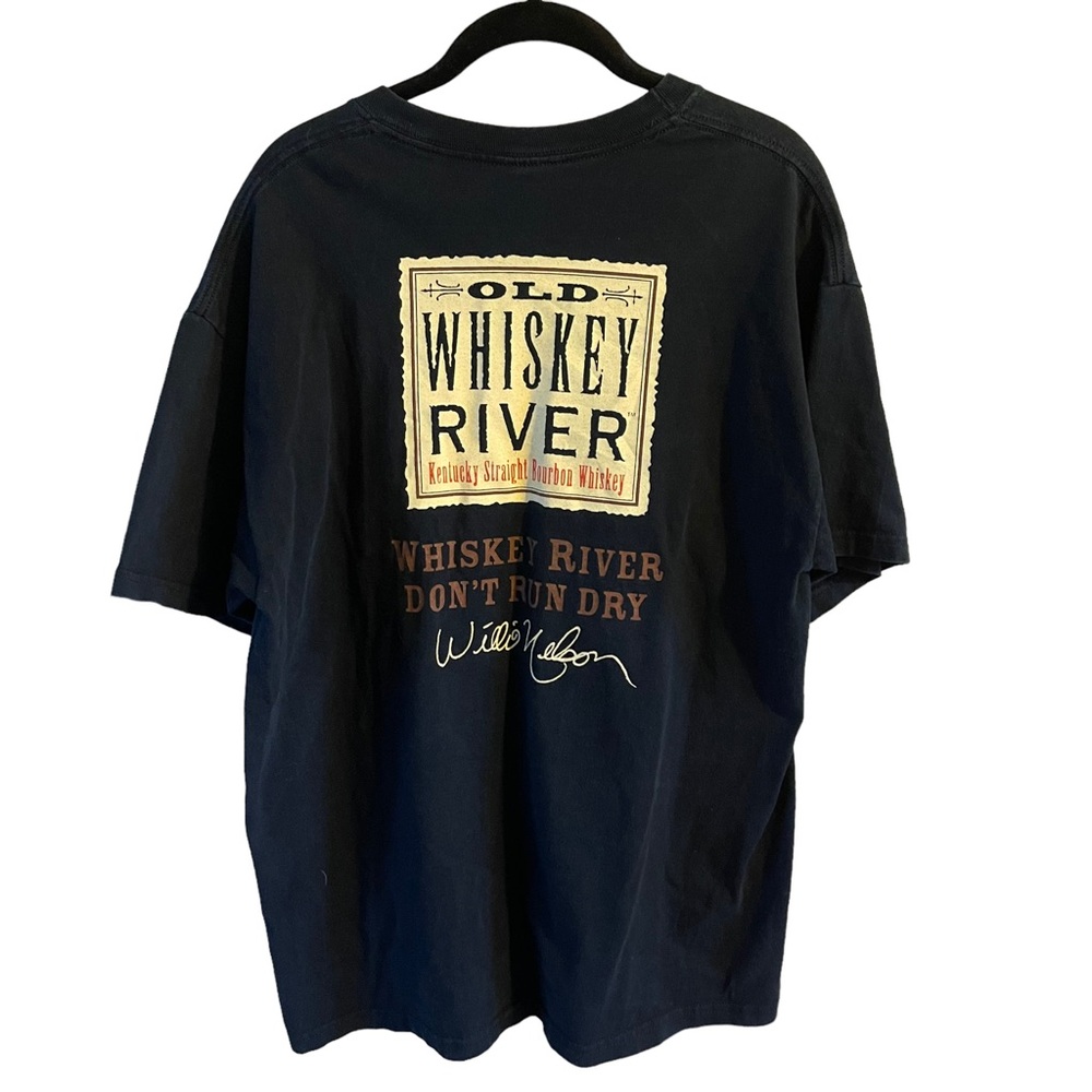Willie Nelson Whiskey River Tshirt black with graphic size large
